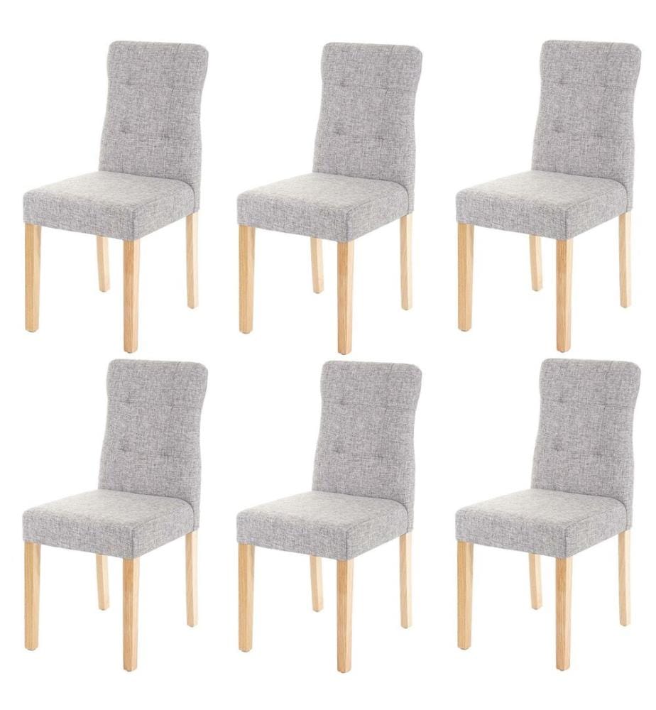 6x Esszi mmerstuhl Stoff Textil grau helle Beine