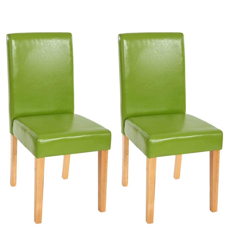 2x Esszi mmerstuhl Stuhl Lehnstuhl Littau - grün helle Beine