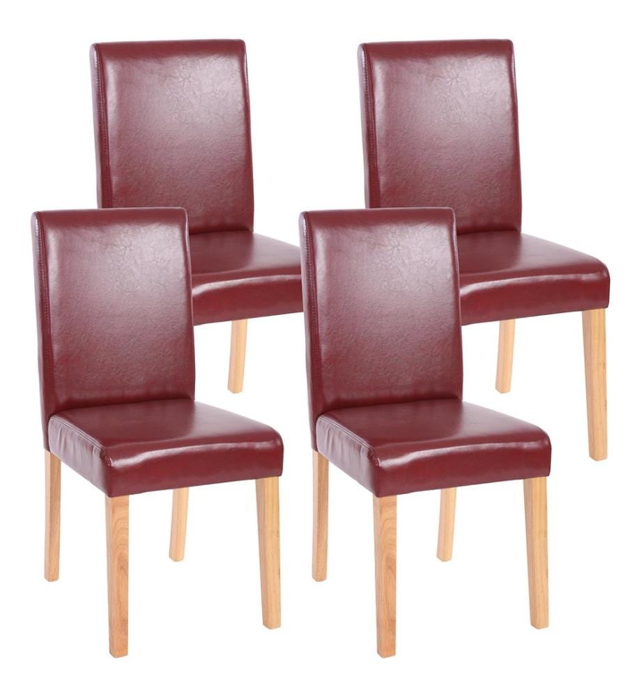 4x Esszi mmerstuhl Littau -rot-braun helle Beine