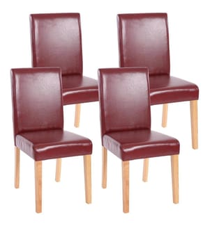 4x Esszi mmerstuhl Littau -rot-braun helle Beine