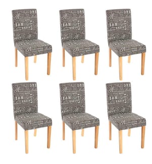 6x Esszi mmerstuhl Littau - Textil mit Schriftzug