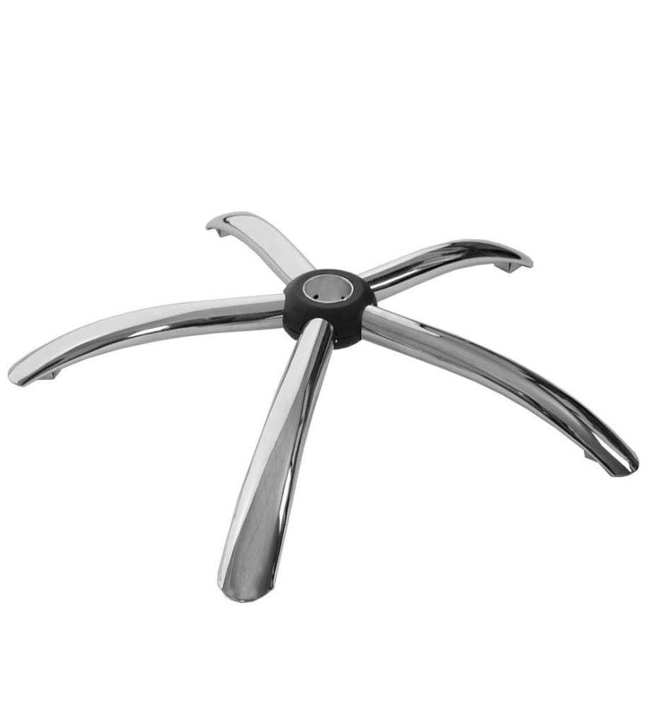 Base cromata per sedia da ufficio 65 cm foro Ø5 cm