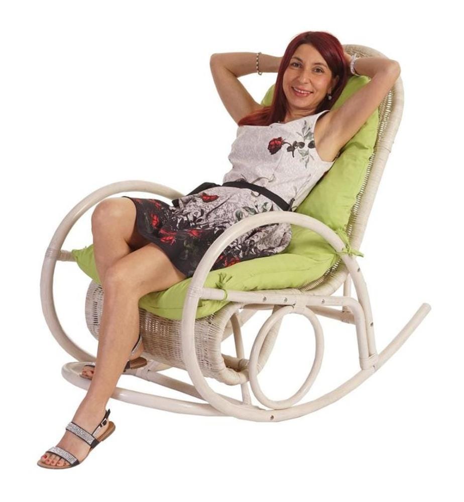 Rotin - Fauteuil à bascule Esmeraldas- revêtement vert