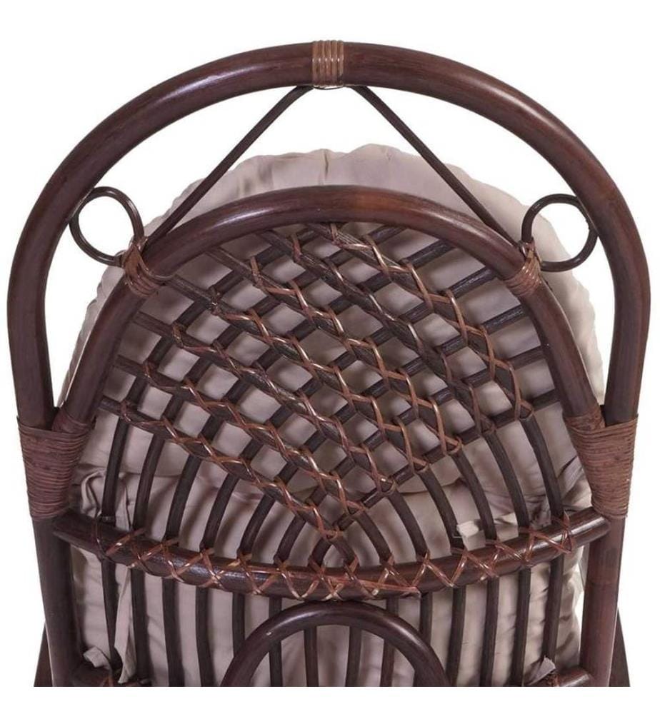 Rattan Schaukelstuhl Derby - Auflage creme