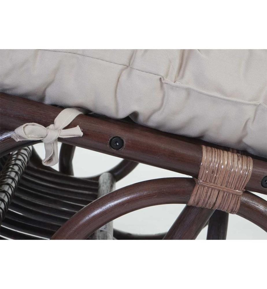 Rattan Schaukelstuhl Derby - Auflage creme
