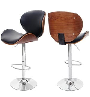 Sgabello da bar dal design retrò - noce nero