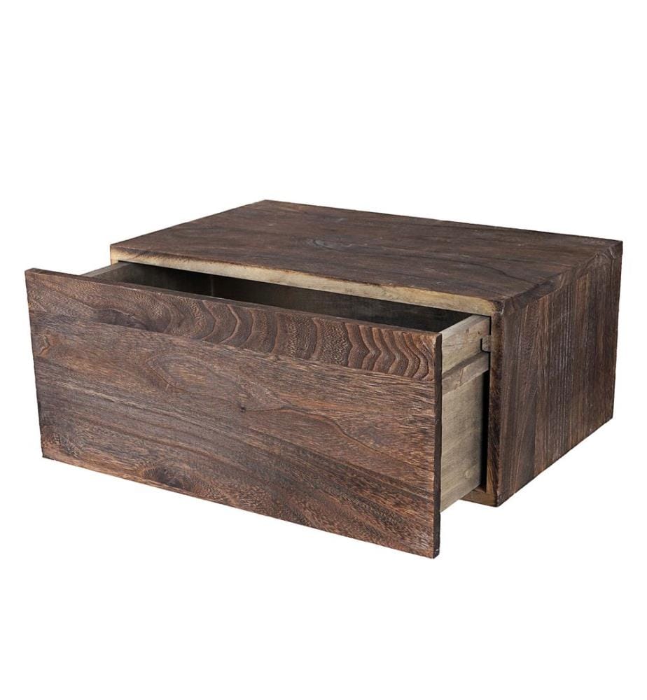 Shabby Nachttisch Dinant Schweberegal mit Schublade 21x46x30 cm braun