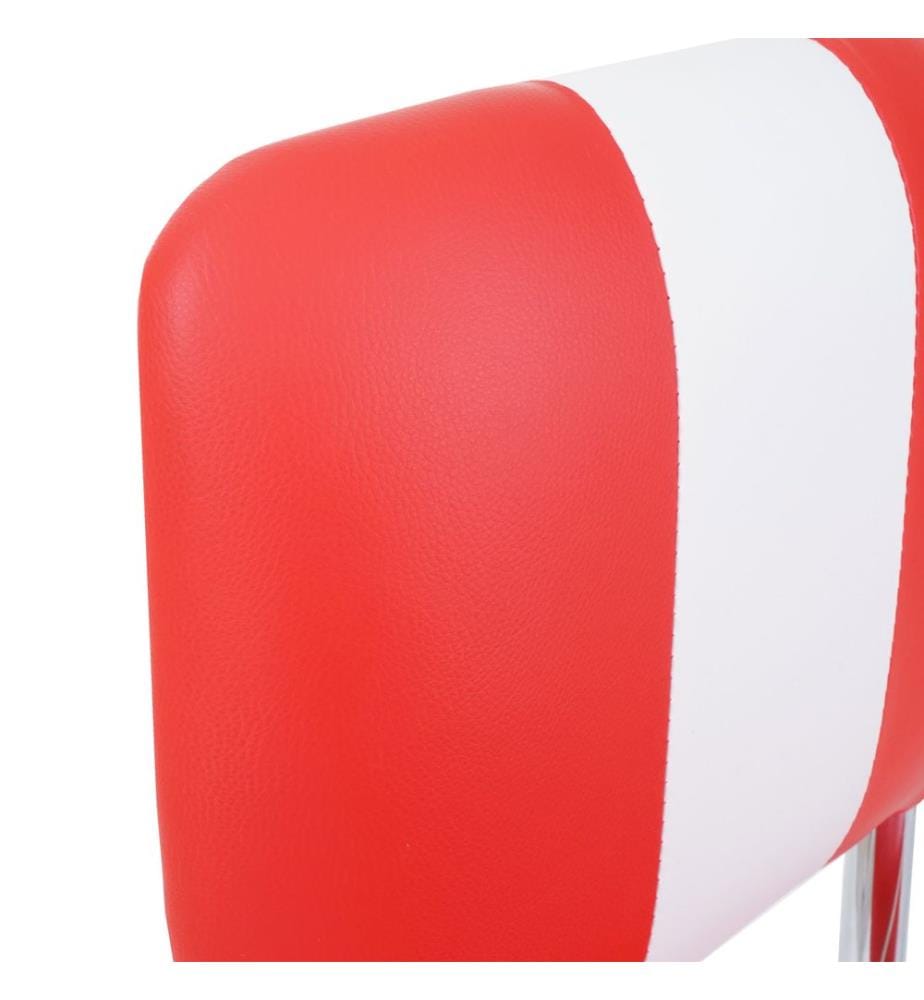 2x Barhocker Avellino Kunstleder - rot-weiss