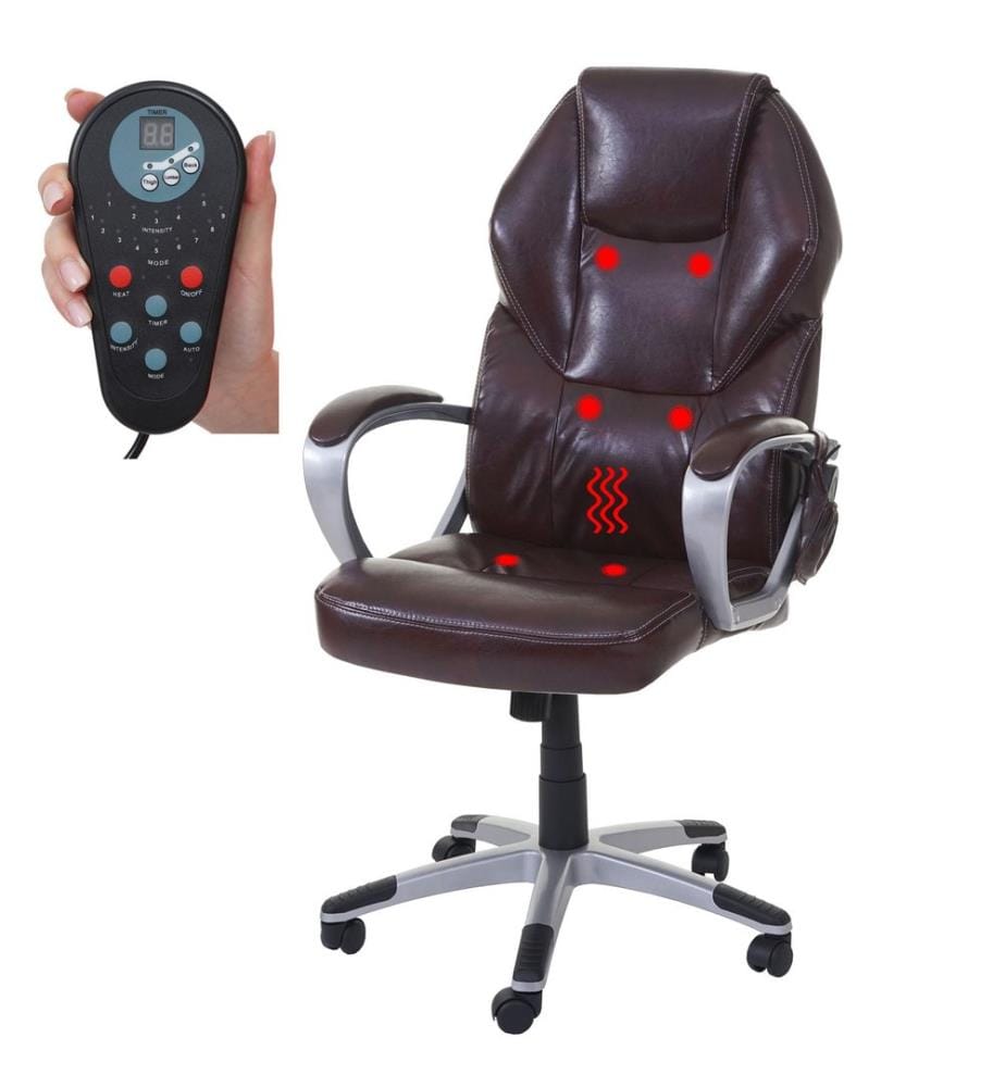 Massage Bürostuhl HWC mit Heizfunktion - bordeaux