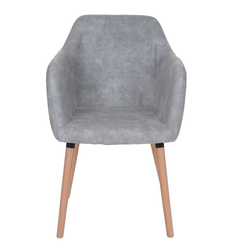 Dining chair Malmö 50s textile vintage concrete gray, light legs
