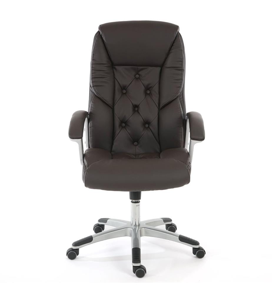 Profi-Bürostuhl XXL Chefsessel 150kg belastbar Kunstleder braun