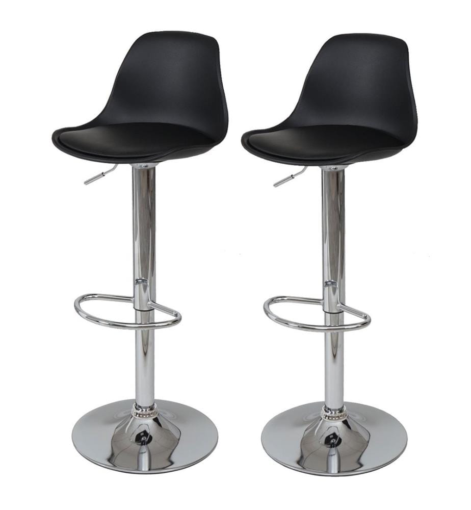 2x Barhocker Tresenhocker Kunstleder - schwarz