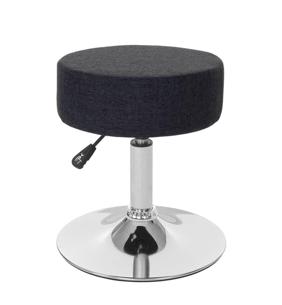 2x Hocker Sitzhocker höhenverstellbar Ø 35 cm Textil, dunkelgrau