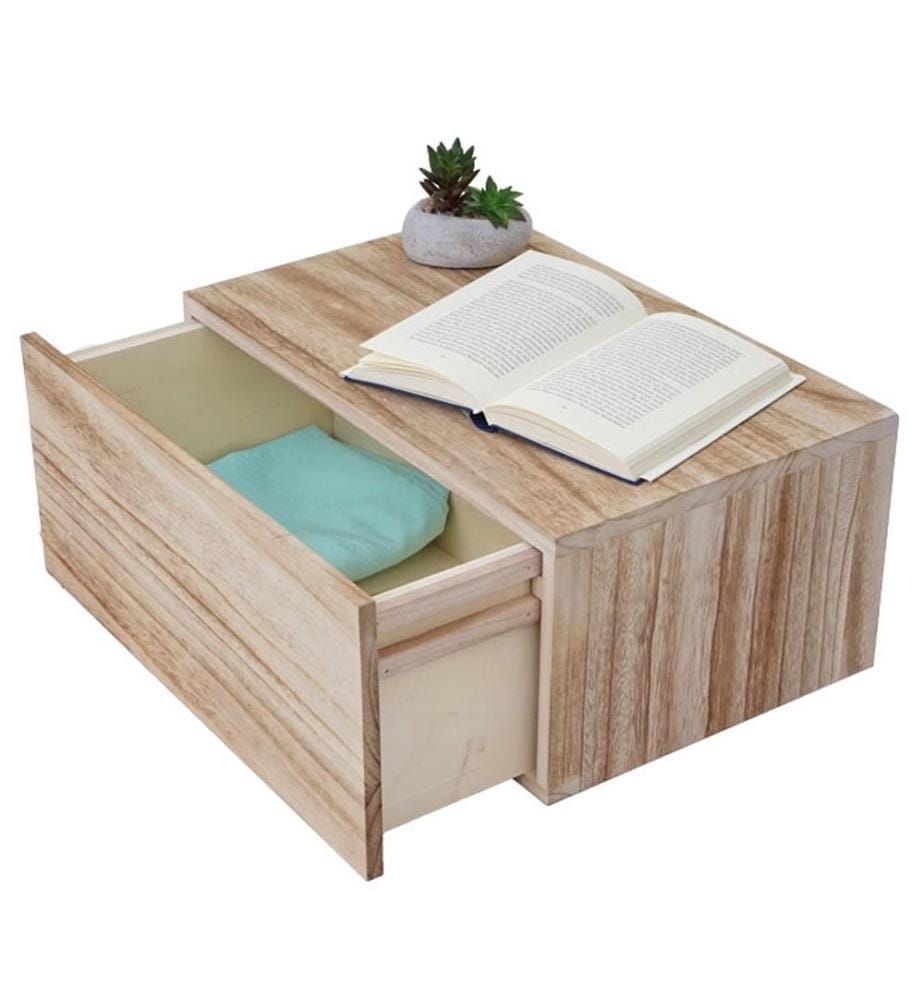 Shabby bedside table Dinant floating shelf with drawer 21x46x30 cm natural