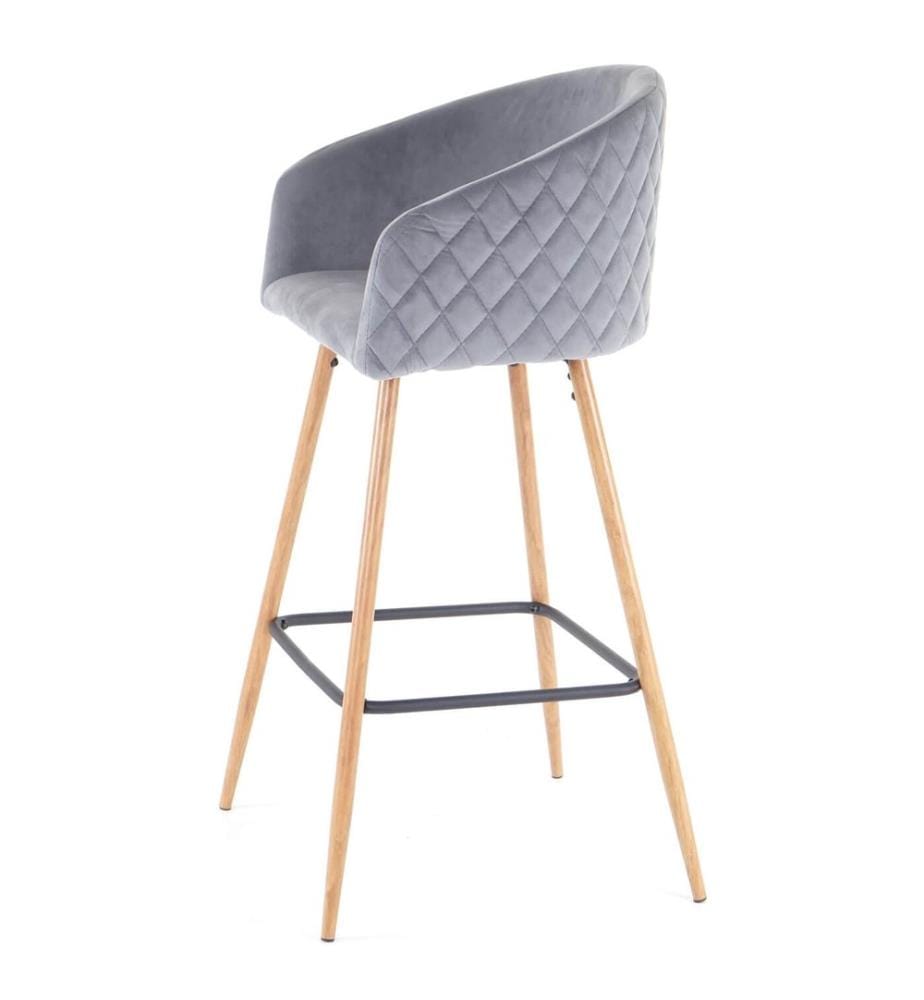 Set di 2 sgabelli da bar JAM-D72 sgabello da cucina in legno grigio velluto
