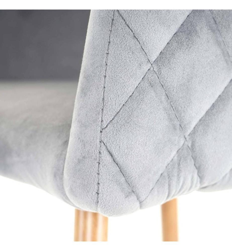 Set di 2 sgabelli da bar JAM-D72 sgabello da cucina in legno grigio velluto