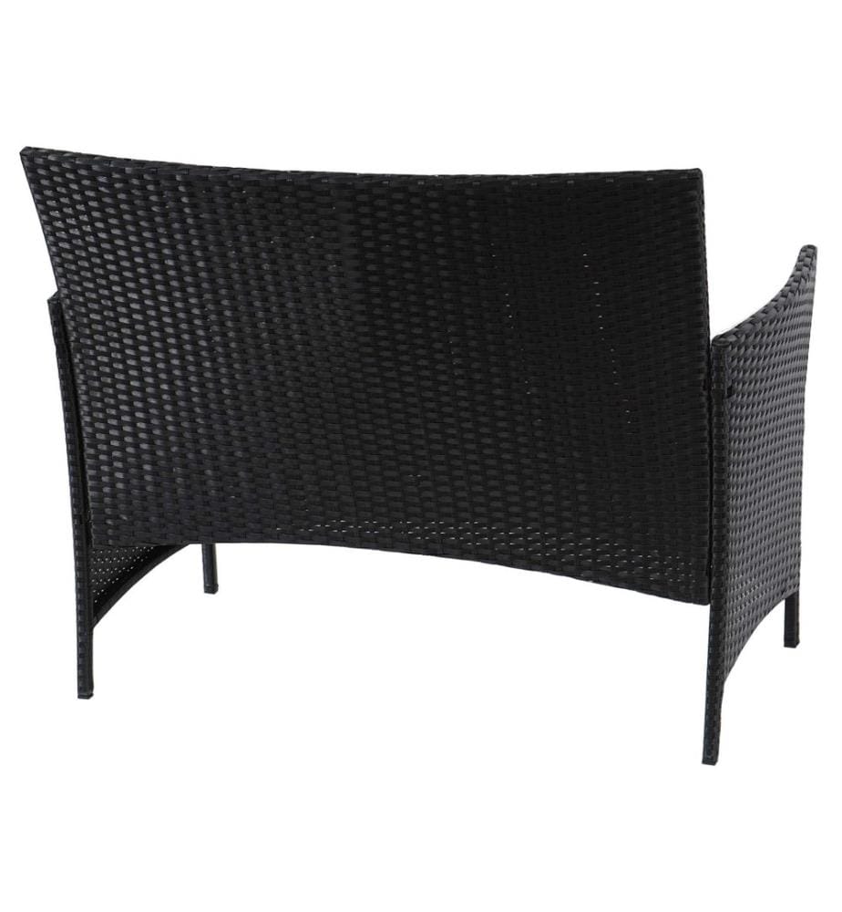 Banc de jardin en poly rotin Halden anthracite Coussin anthracite