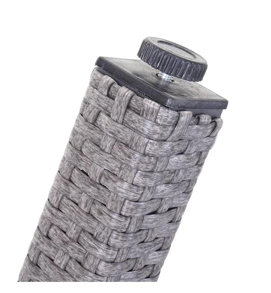 Rattan Gartentisch Cava Esstisch Tisch mit Glasplatte 160x90x74 cm grau