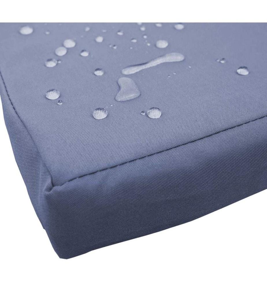 Rotin Banc de jardin avec table 132 cm - noir Coussin gris foncé