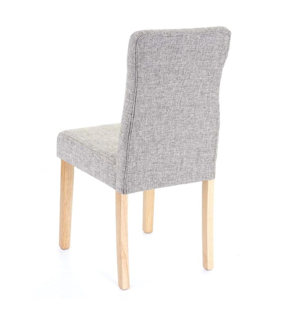 4x Esszi mmerstuhl - Stoff Textil grau, helle Beine
