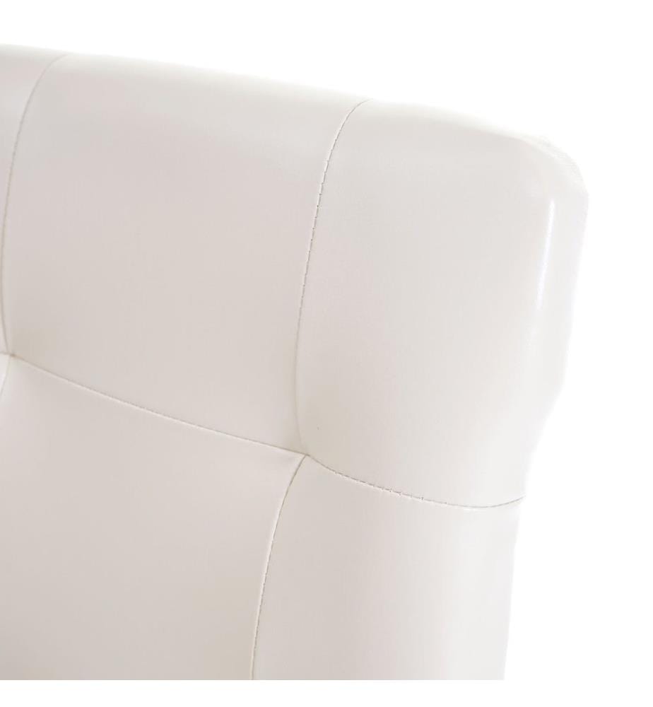 4x Chaise de salle à manger - similicuir crème pieds clairs