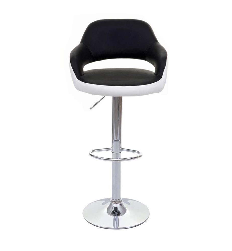 2er-Set Barhocker JAM-F16 Drehhocker mit Lehne schwarz-weiss