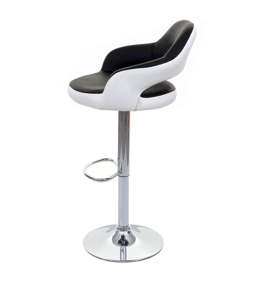 2er-Set Barhocker JAM-F16 Drehhocker mit Lehne schwarz-weiss