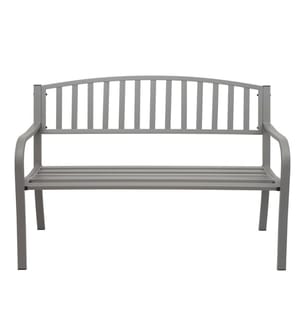 Panchina da giardino in metallo 2 posti grigio 127 cm