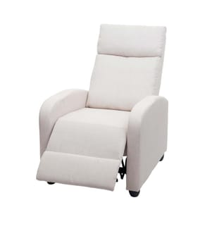 Fauteuil de télévision Fauteuil avec fonction chaise longue Tissu Textile - crème