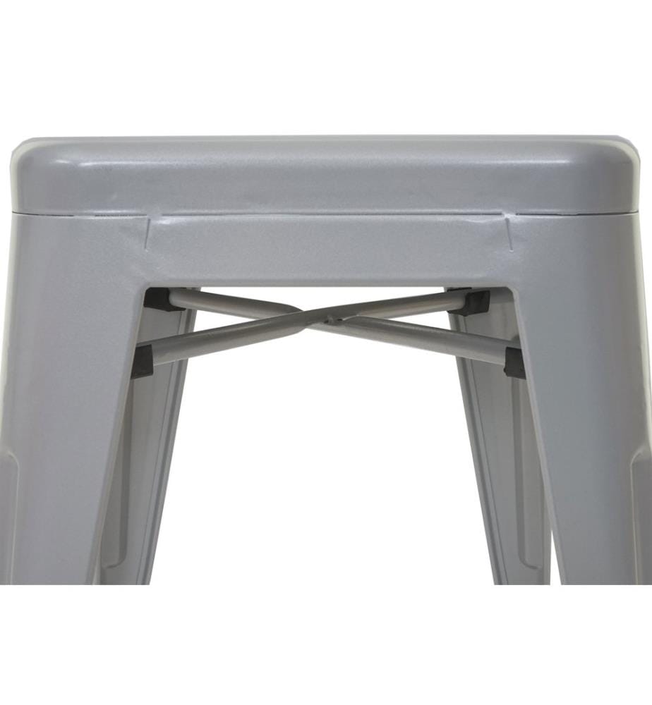 4x tabouret Tabouret métallique design industriel empilable gris