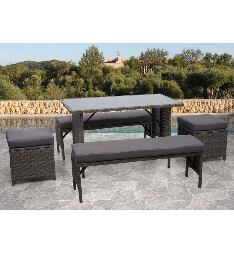 Rotin Banc de jardin gastronomique 112 cm JAM-G16