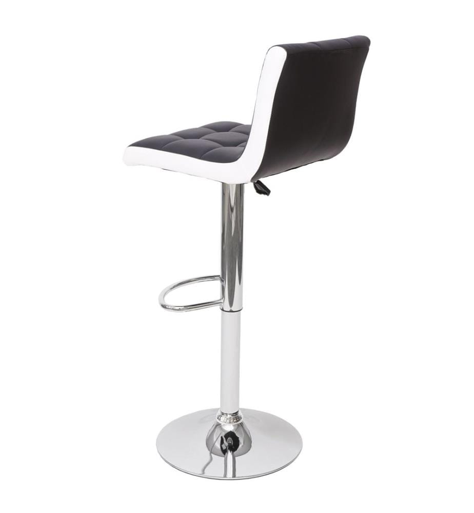 2er-Set Barhocker JAM-G87 höhenverstellbar Kunstleder schwarz-weiss Chromfuss