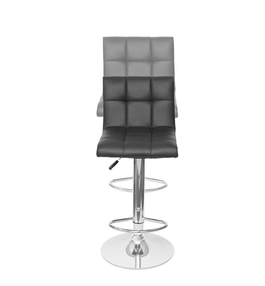 2er-Set Barhocker JAM-G87 höhenverstellbar Kunstleder schwarz-weiss Chromfuss