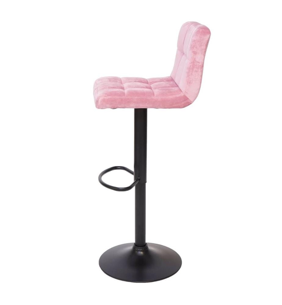 2er-Set Barhocker JAM-G87 höhenverstellbar Samt rosa Fuss schwarz