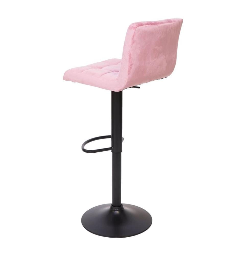 2er-Set Barhocker JAM-G87 höhenverstellbar Samt rosa Fuss schwarz