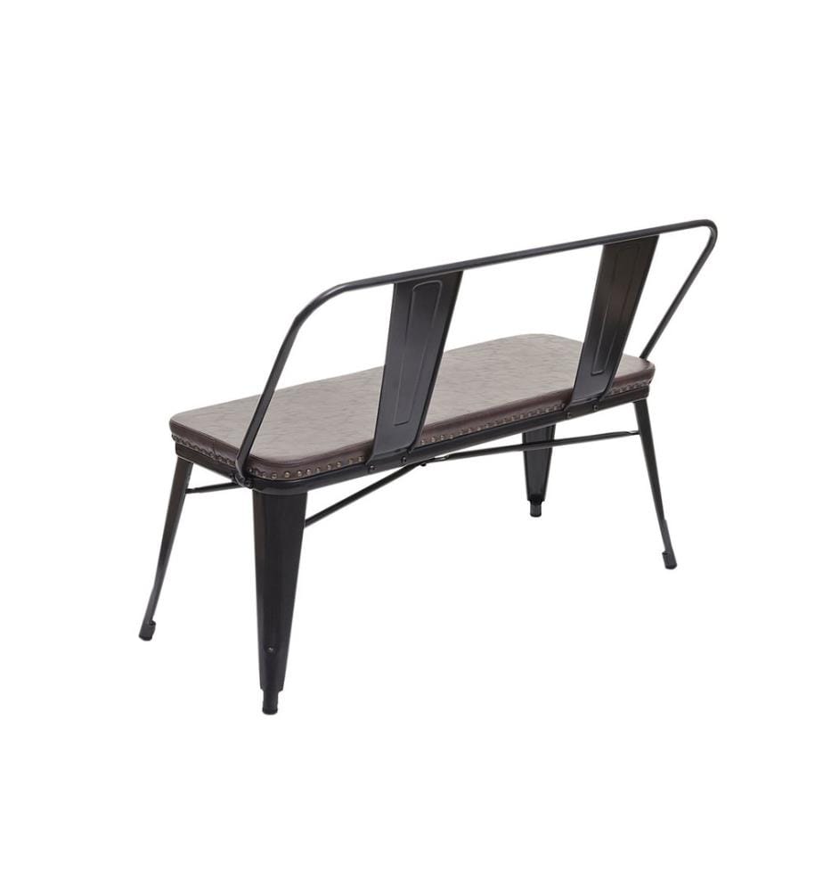 Panca a 2 posti JAM-H10 a due posti in similpelle nero-marrone