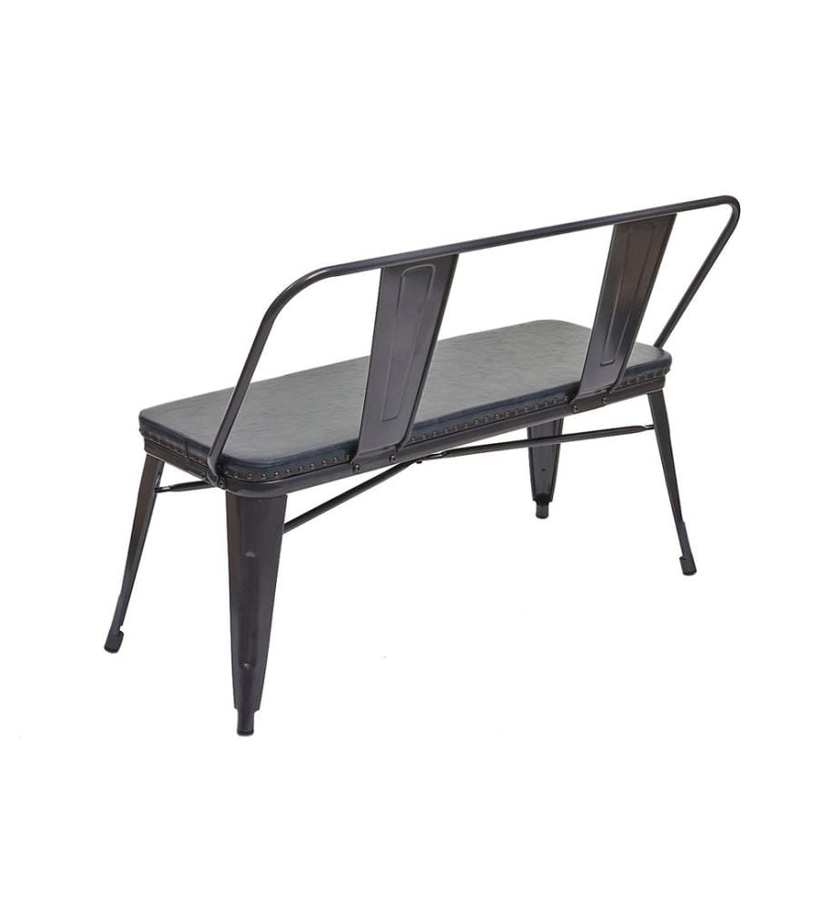 Panca a 2 posti JAM-H10 a due posti in similpelle nero-grigio