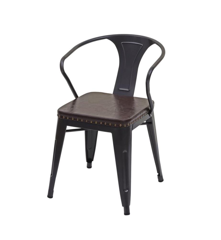 2er-Set Esszi mmerstuhl JAM-H10 Chesterfield Industrial schwarz-braun