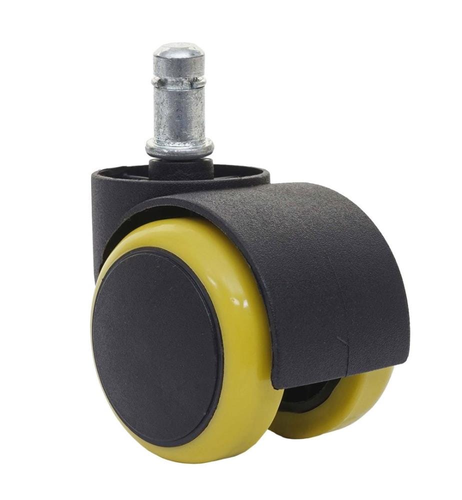 5x Hartbodenrollen Bürostuhl-Rollen 150kg belastbar 50 mm gelb