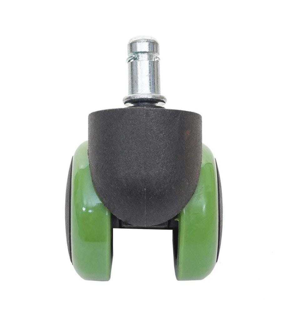5x Hartbodenrollen Bürostuhl-Rollen 150kg belastbar 50 mm grün