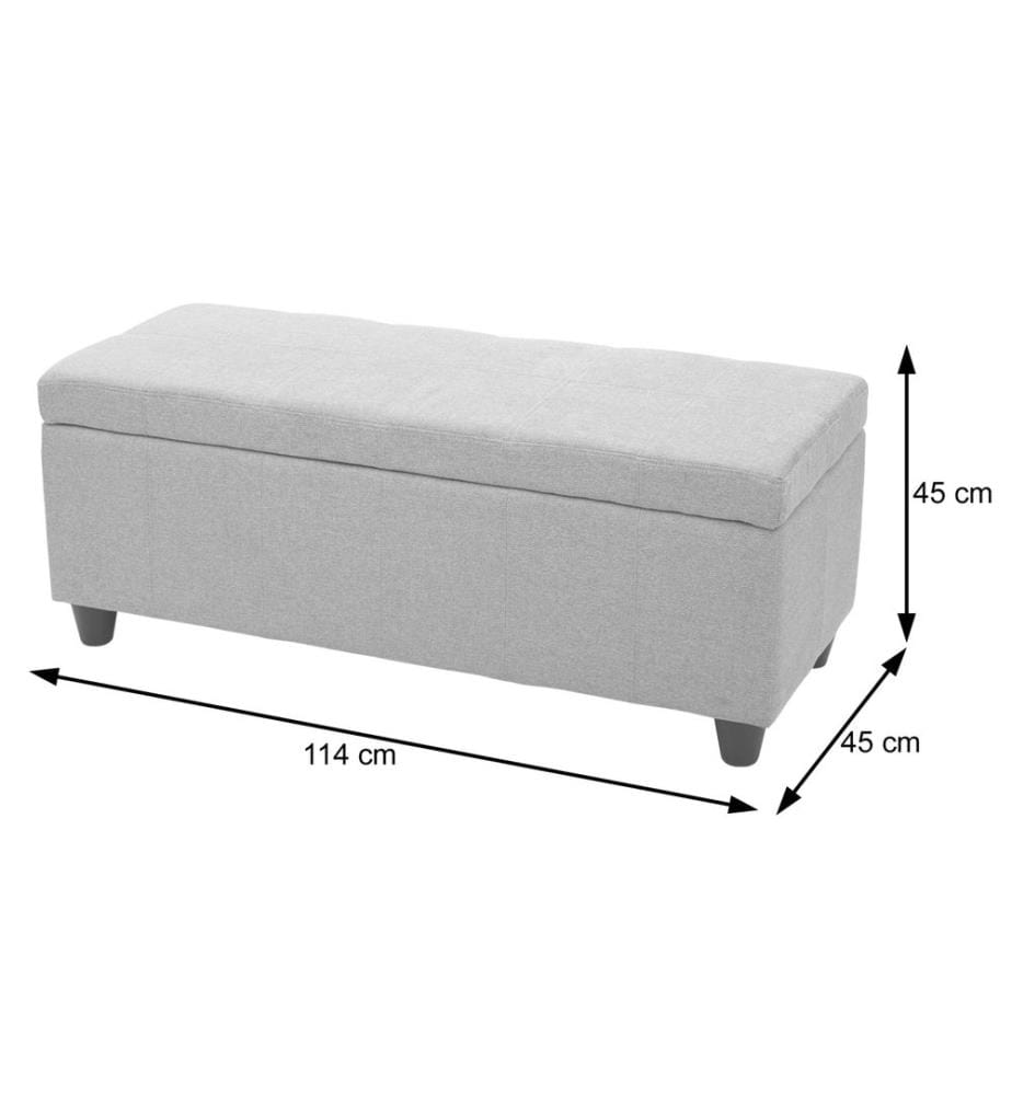 Coffre de rangement Kriens similicuir 45x114x45 cm crème