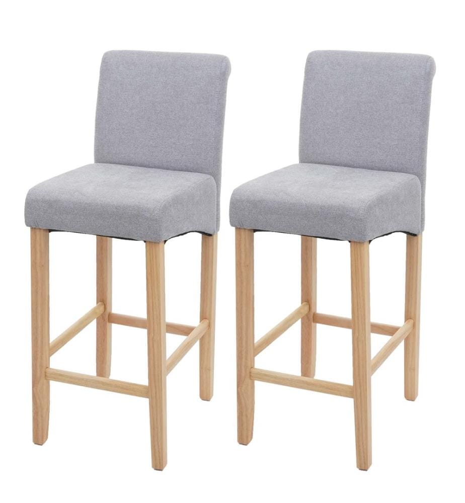 2er-Set Barhocker JAM-C33 Holz hellgrau helle Beine
