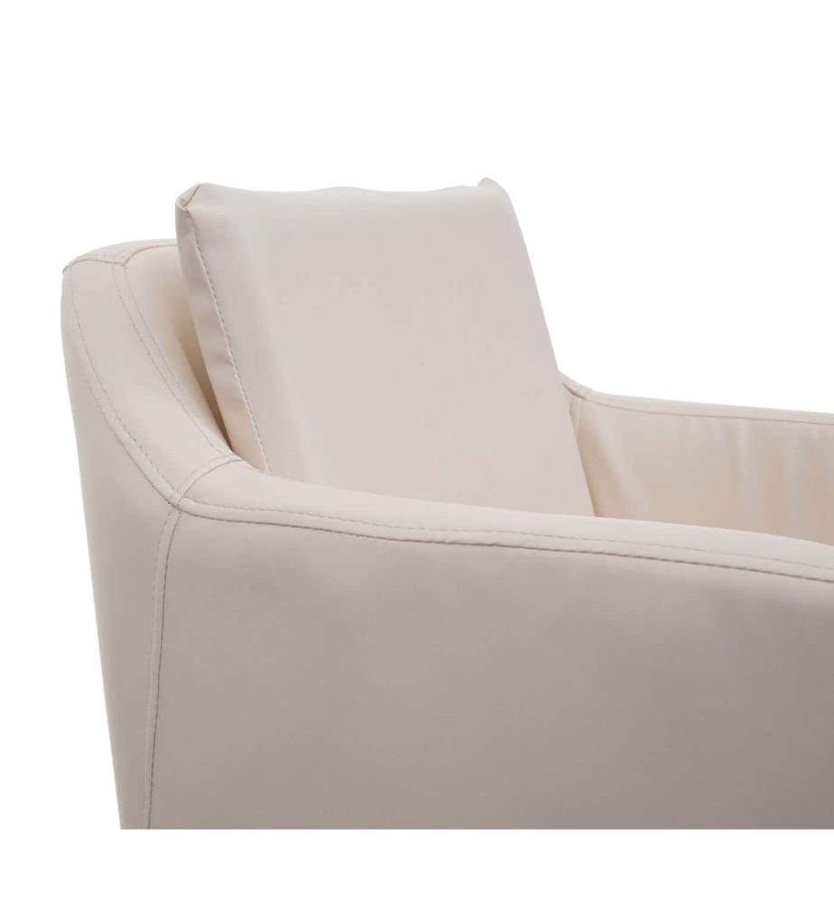 2x Tabouret de bar avec repose-pieds métal - similicuir crème-beige