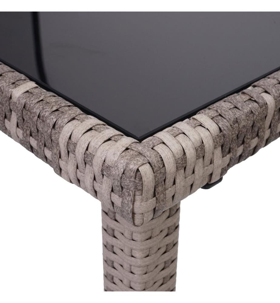 Poly-Rattan Table verre Table de jardin 120x75 cm gris-brun