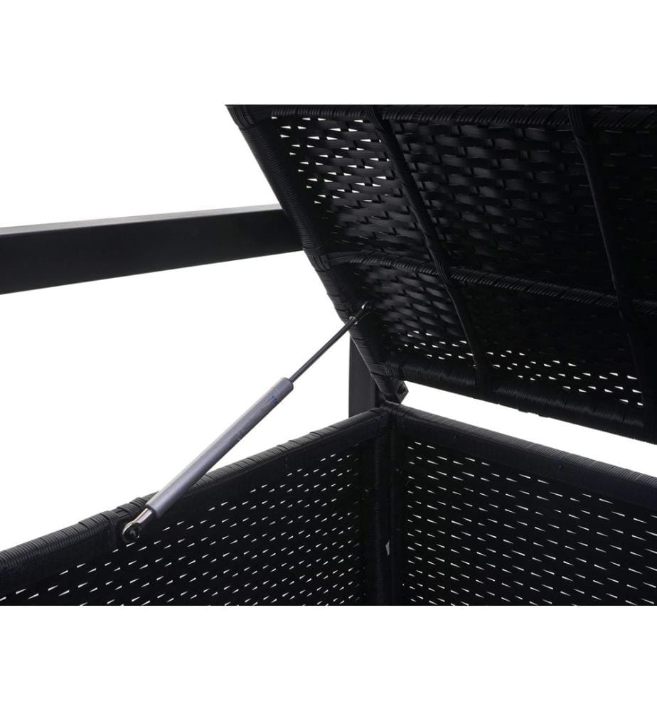 Banc coffre en rotin JAM-F39 3 places anthracite coussin vert