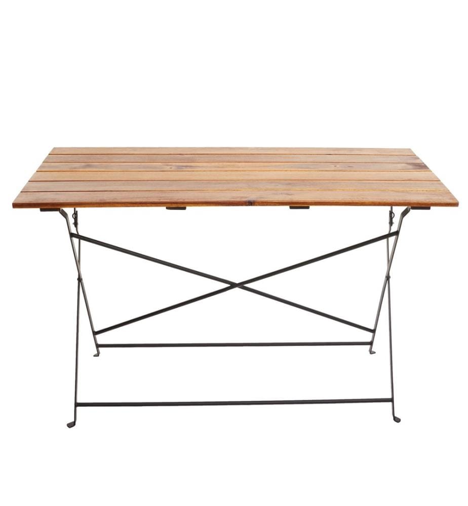 Table de jardin de bière Table de jardin pliante Gastronomie Acacia 120x60 cm brun