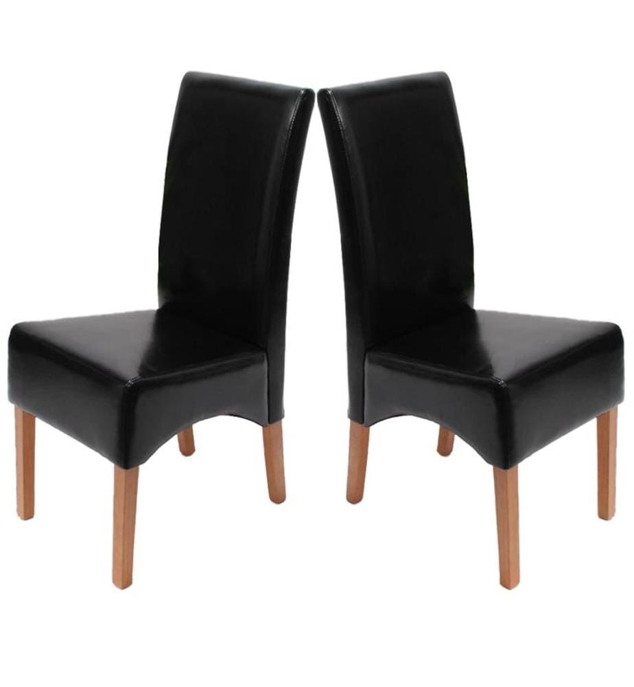 2x Esszi mmerstuhl Latina LEDER - schwarz helle Beine