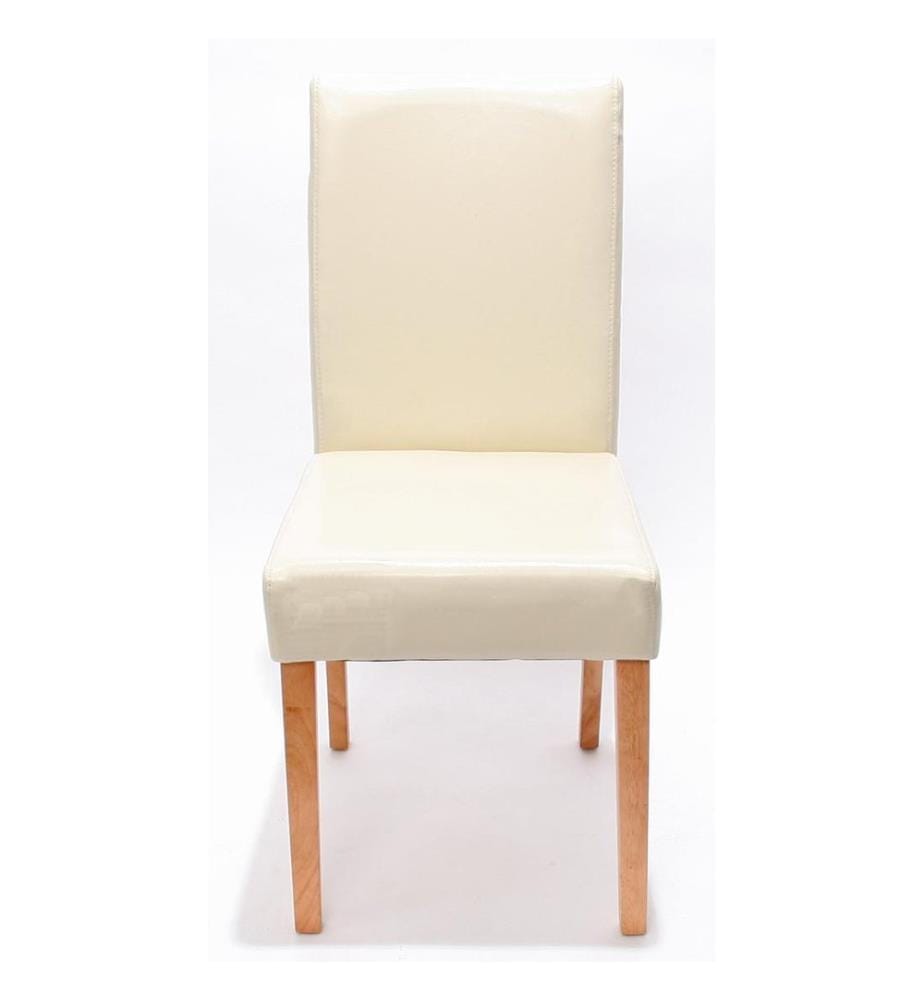 2x Esszi mmerstuhl Littau Leder - creme helle Beine