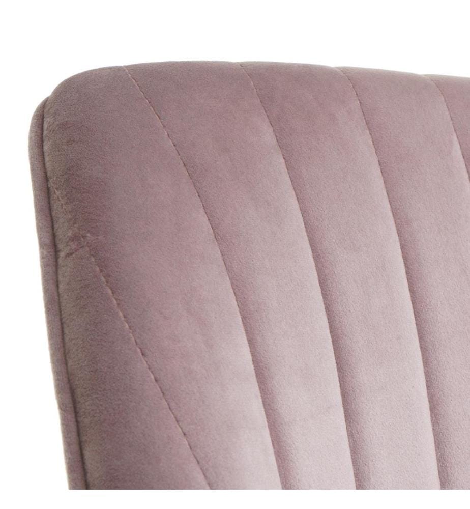 Sedia da ufficio Orient velvet con braccioli base dorata rosa