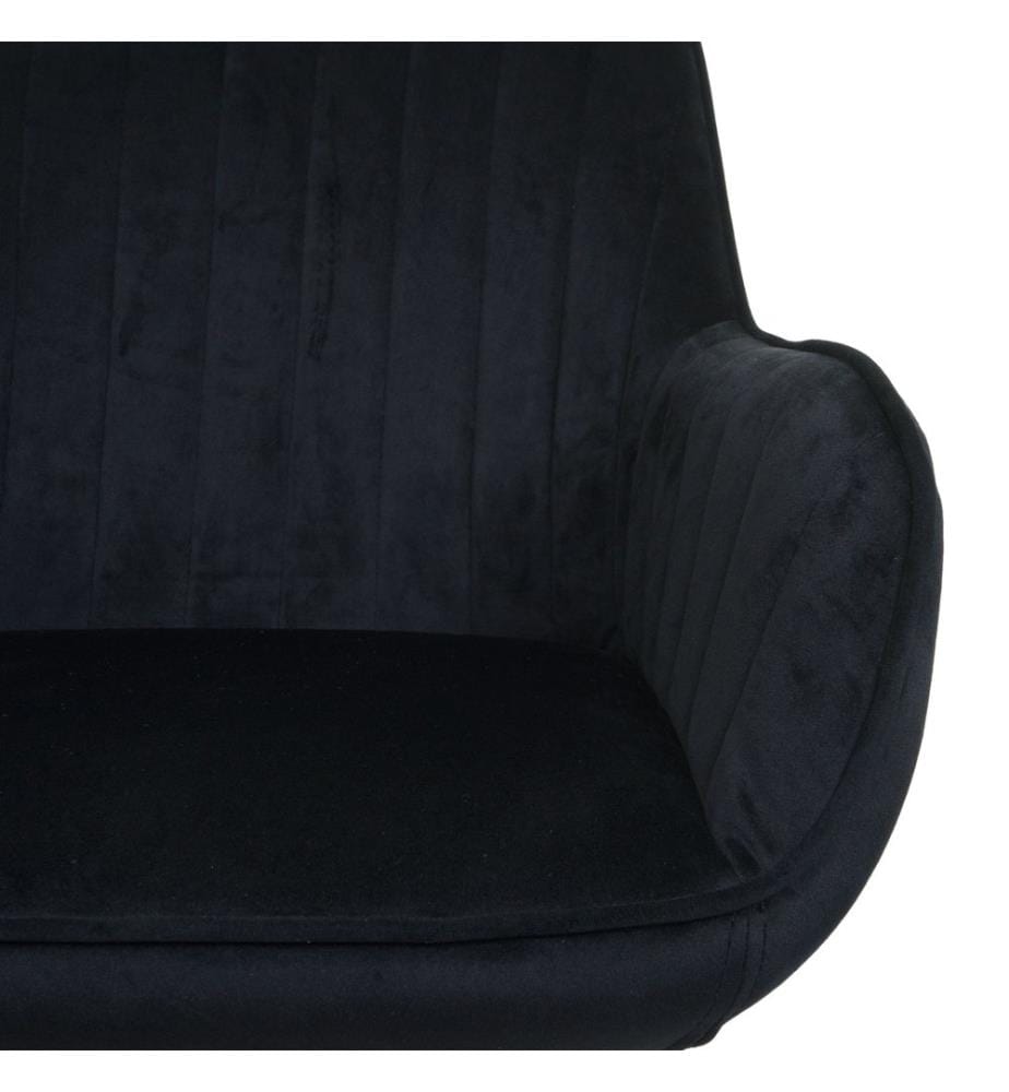 Sedia da ufficio Orient velvet con braccioli base dorata nera